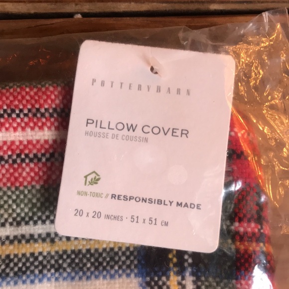 Pottery Barn Cute and Cuddly Archie The Snowman Applique Plaid Pillow Cover ☃️ - Picture 12 of 16